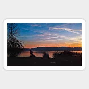 Romantic Sunset landscape lake photography Sticker